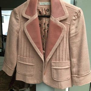 Susana Monaco Pink fitted crop blazer Sz 4